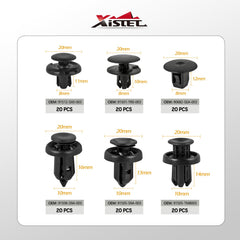 Xislet 6-in-1 clips provide direct replacement for 90682-SEA-003.
