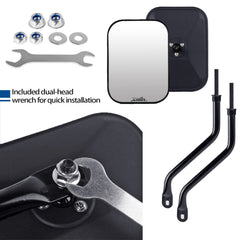 Xislet ABS housing with real glass delivers clear, durable rear visibility.