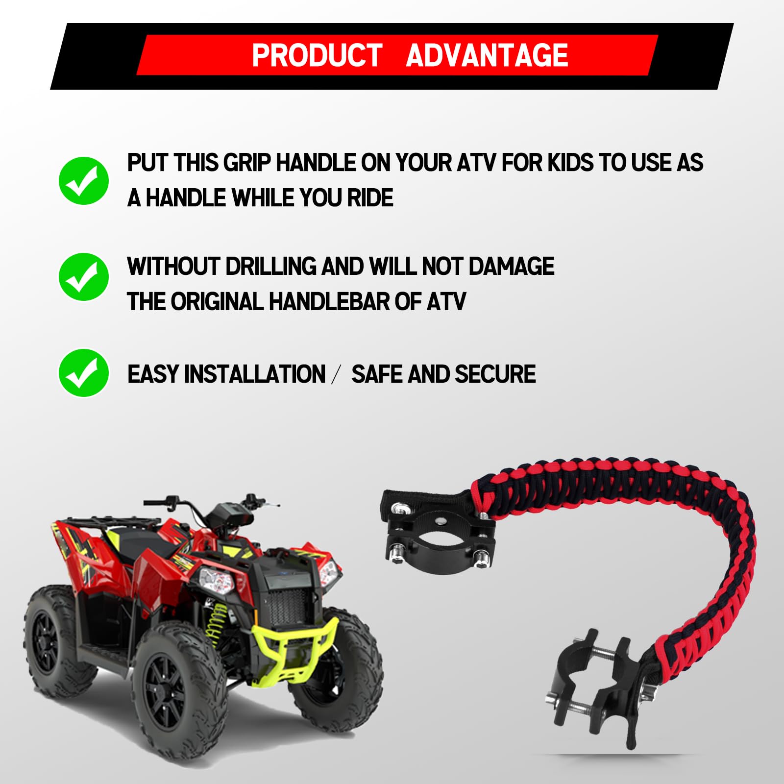 Non-slip paracord strap with perforated buckle provides dependable hold
