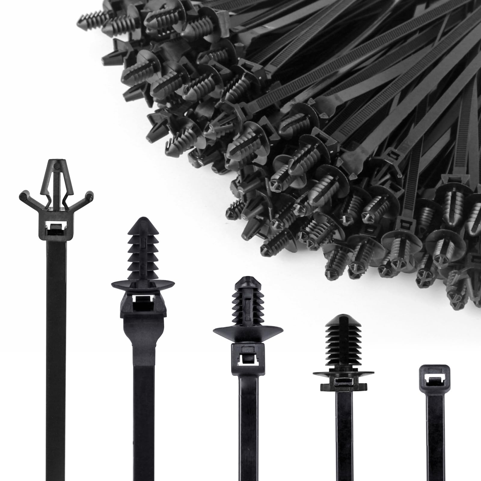Xislet nylon universal cable tie buckle 160pcs secures wires in vehicle engine bays.