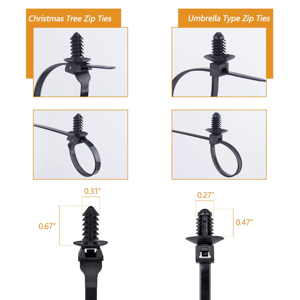 Xislet self-locking zip tie head ensures tight bundles with a simple push.