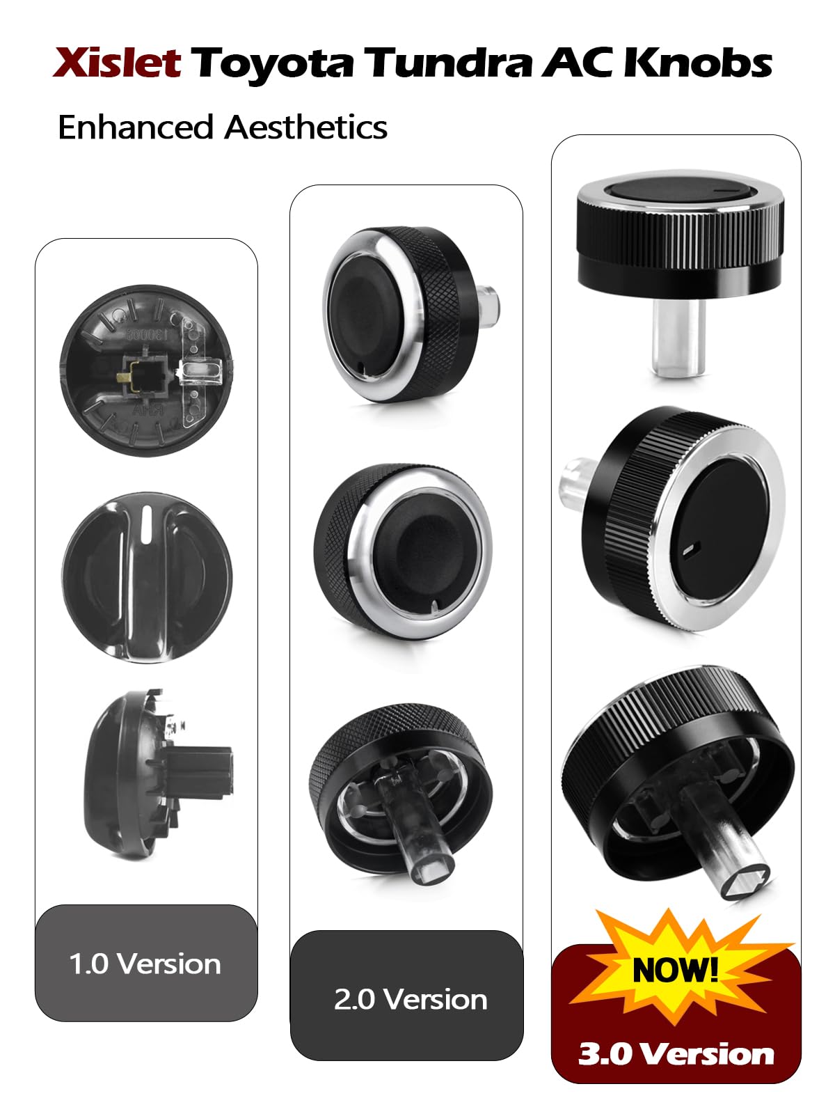 Xislet AC knob set offers upgraded grip for wet or oily hands.