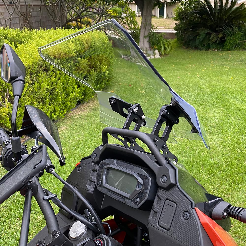 Xitomer windscreen bracket risers with hardware for easy installation on KLR650.