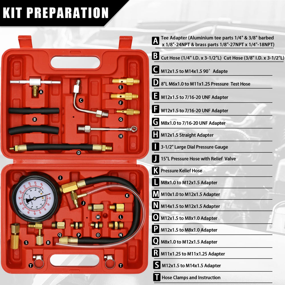 XiTuanYuan gauge shows 0-140psi for fast fuel system checks