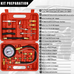 XiTuanYuan gauge shows 0-140psi for fast fuel system checks
