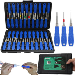 XLWJBES terminal removal toolkit in blue case for organized wiring repairs.
