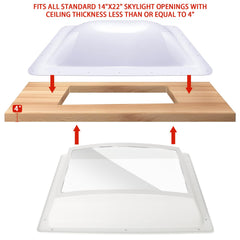 XMK RV skylight inner dome 14x22-4in designed for improved insulation and comfort.