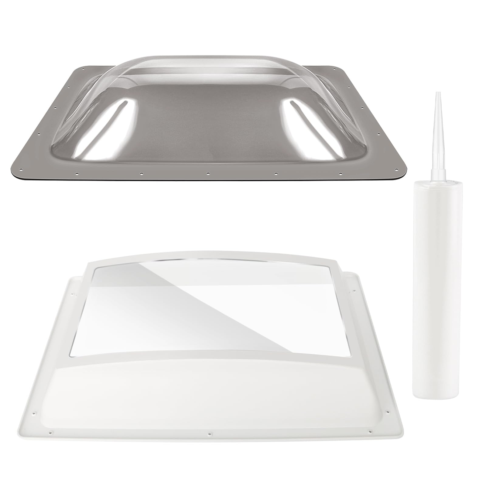 XMK RV skylight outer dome smoke gray filters heat while letting light in