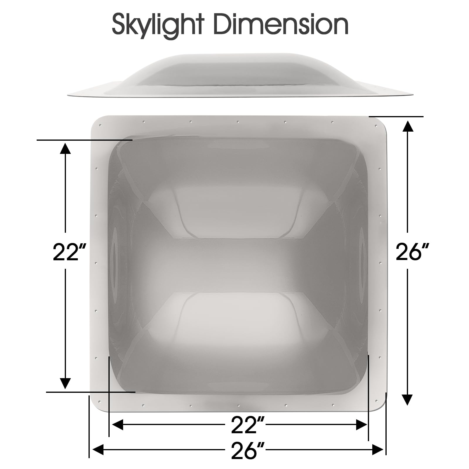 XMK RV skylight replacement fits 22x22 openings for secure, weather-ready RV ceilings.