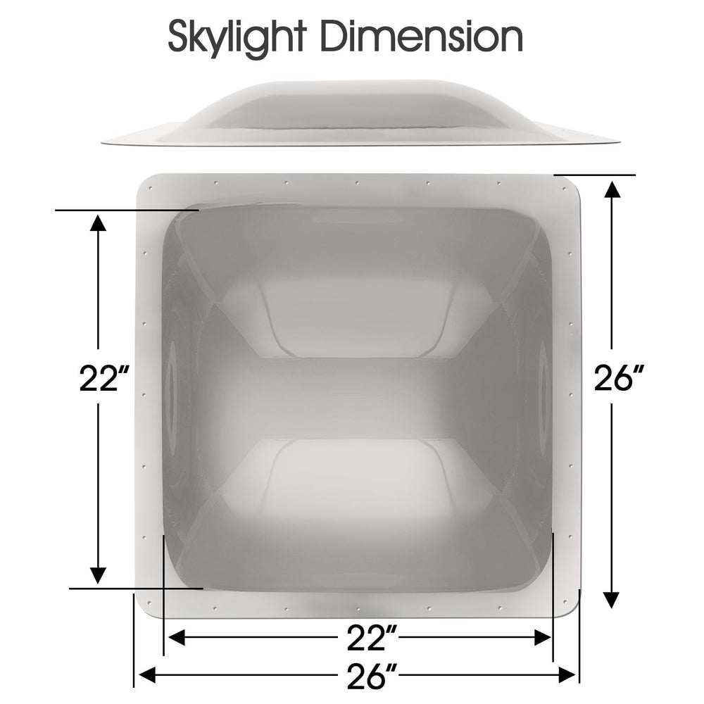 XMK RV skylight replacement fits 22x22 openings for secure, weather-ready RV ceilings.