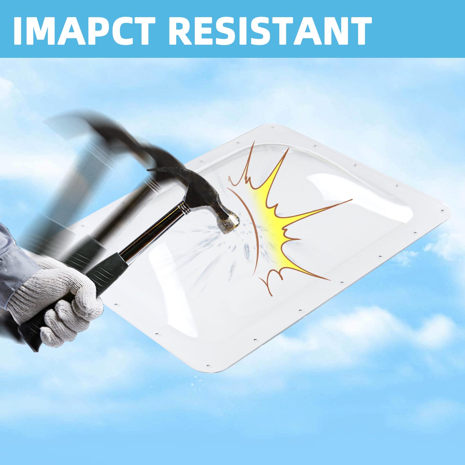 XMK smoke gray skylight cover filters heat while admitting daylight