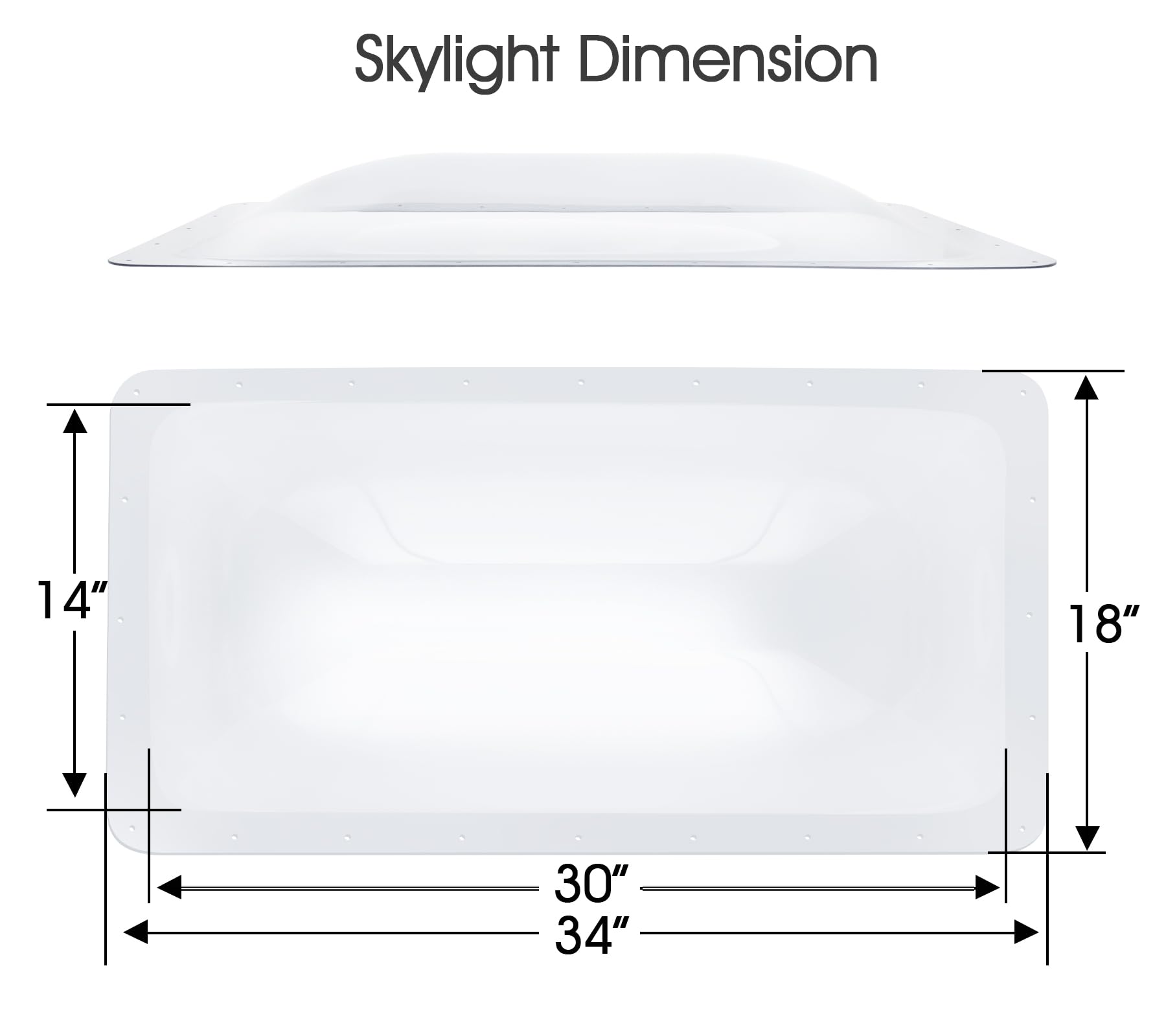XMK tawny outer dome reduces glare while preserving sky view inside the RV.