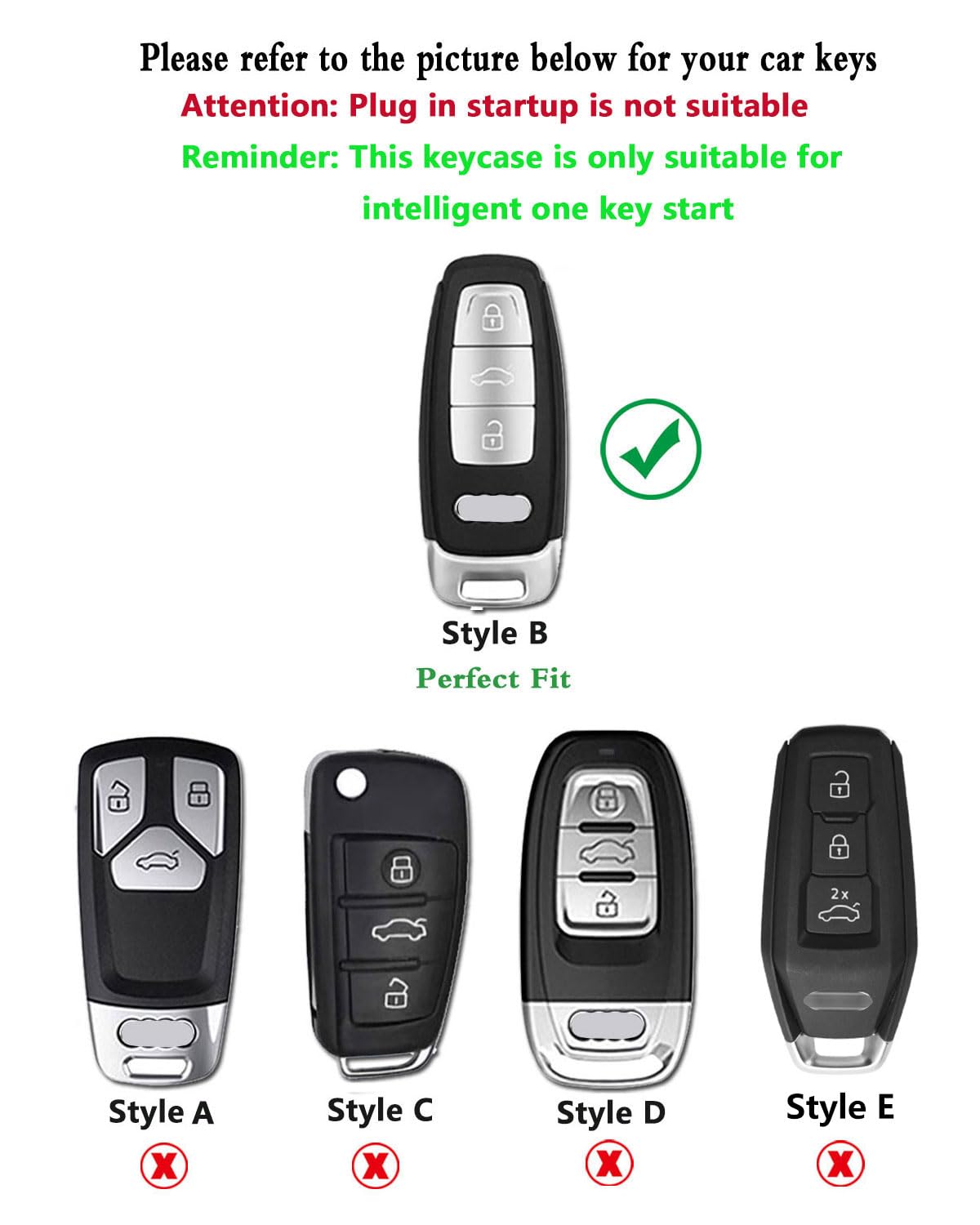 XMZAIMY Audi key fob cover mounted on a key fob highlighting snug fit.