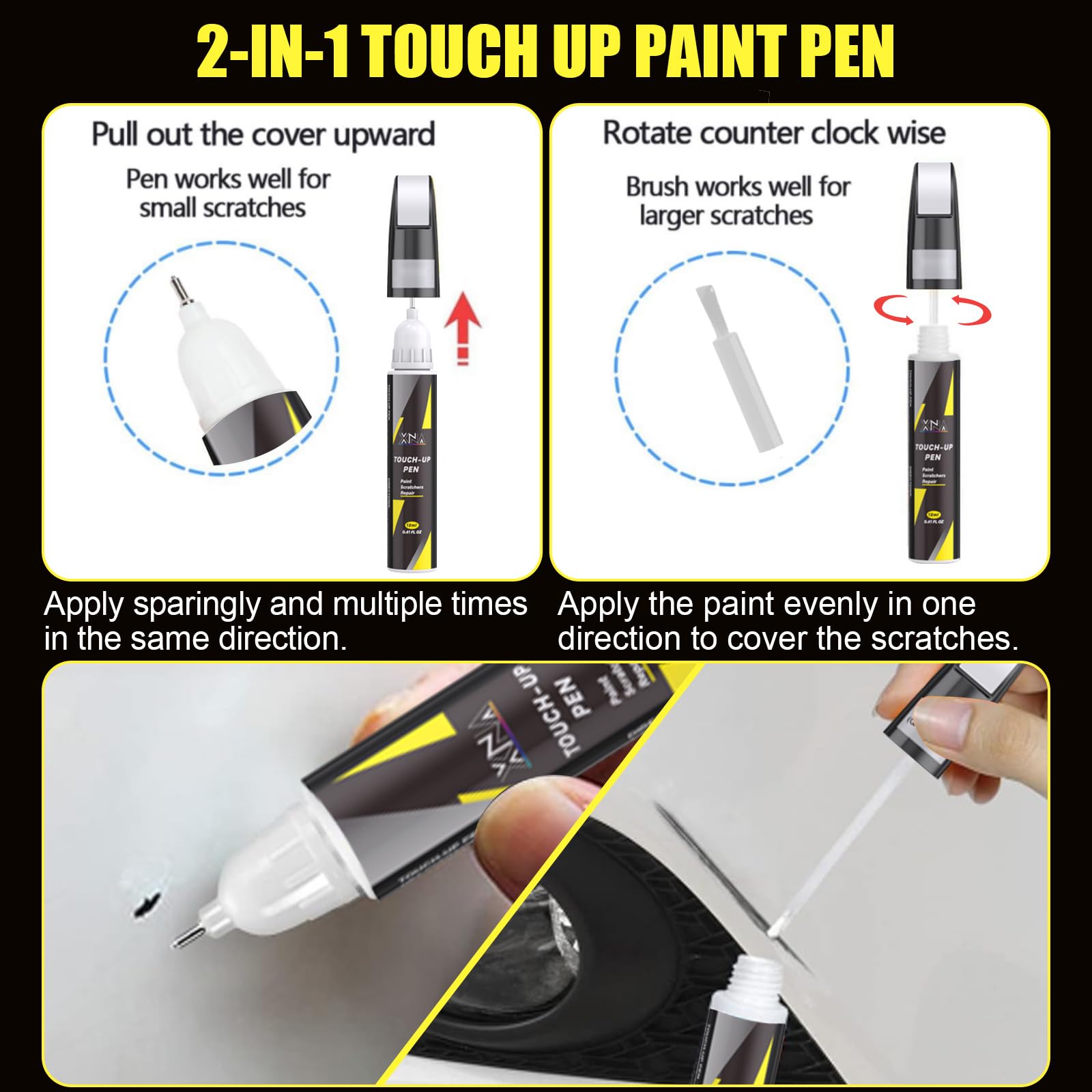 XNA Majestic Black Pearl NH-893P brush-tip close-up for longer scratches.