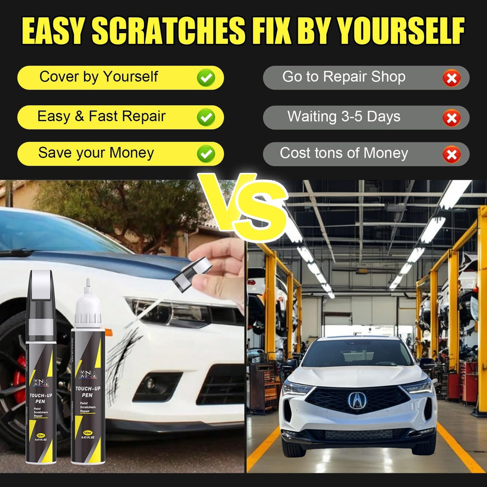 XNA scratch repair workflow showing shake and apply steps.