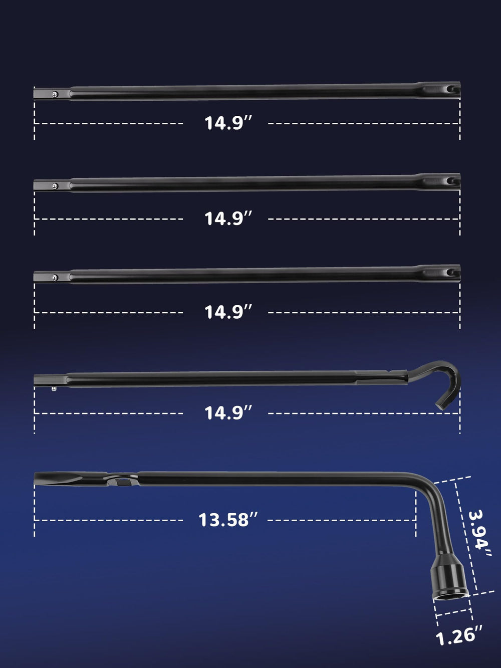 Xongjojo jack handle for Ram 1500, enables easier wheel changes.