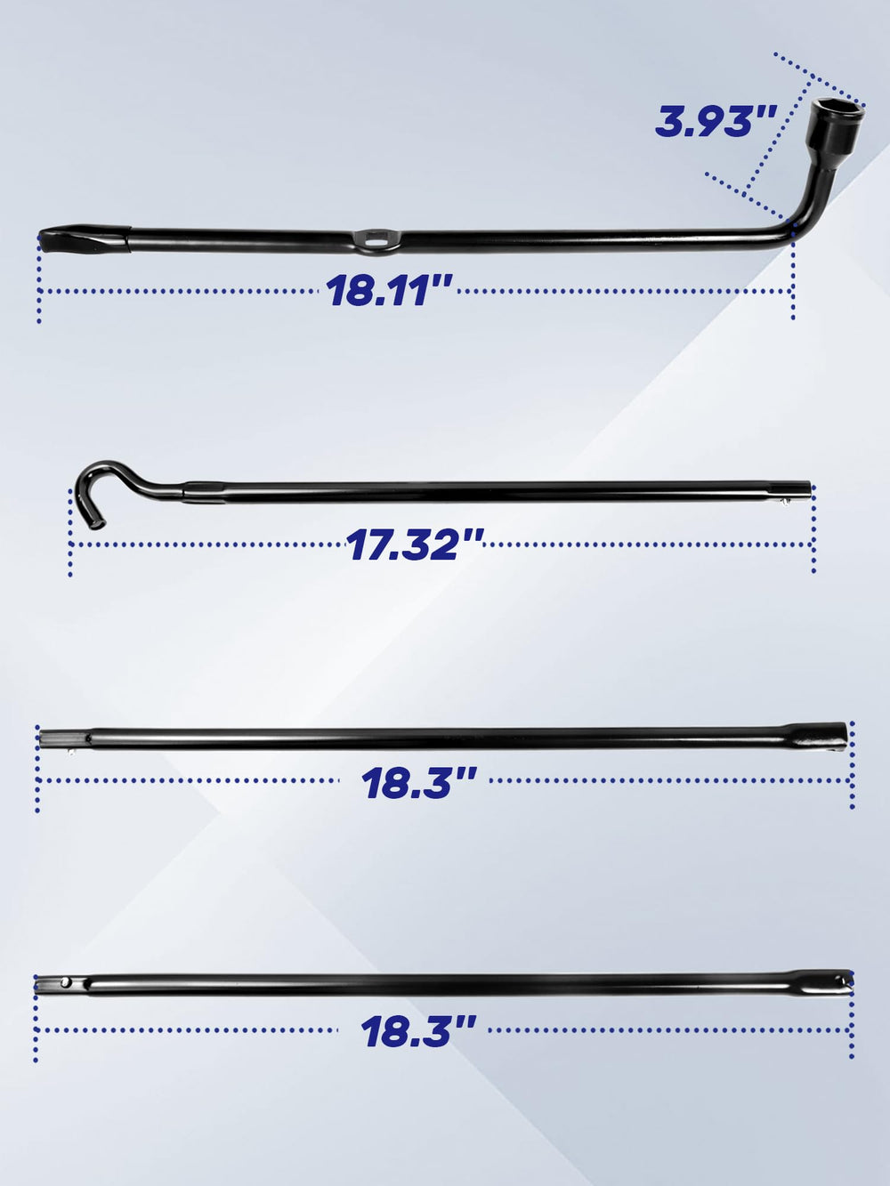 Xongjojo spare tire jack handle shown for effortless lifting and quick changes.