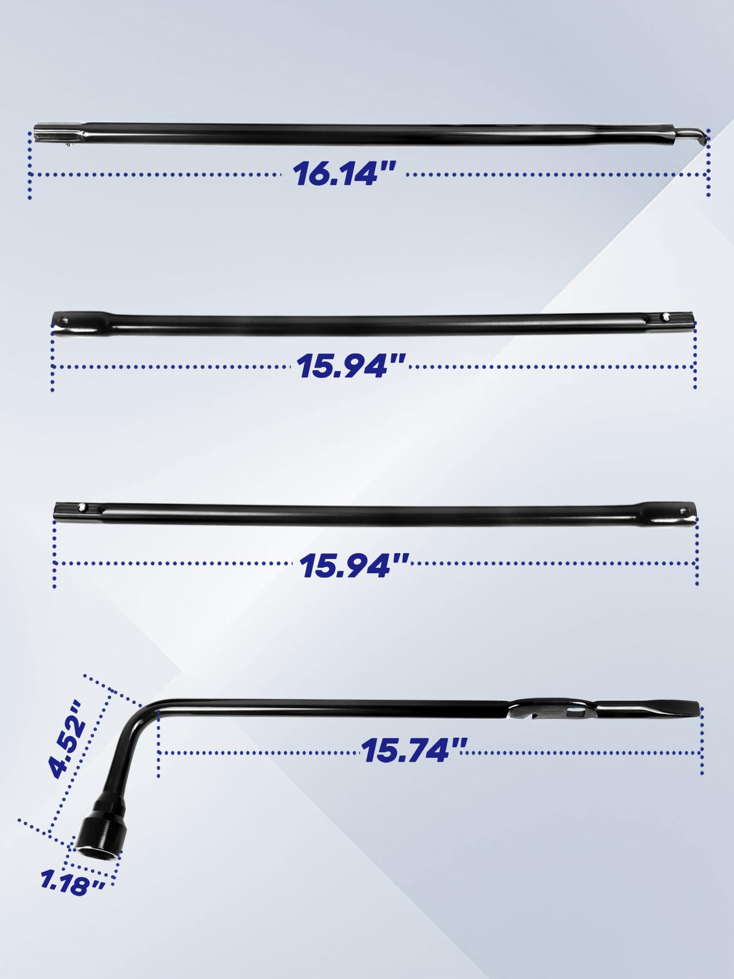 Xongjojo wrench set laid flat shows precise sizes for nuts