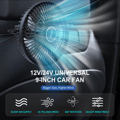 XOOL Clip Car Fan 360° rotatable head for directional cooling.