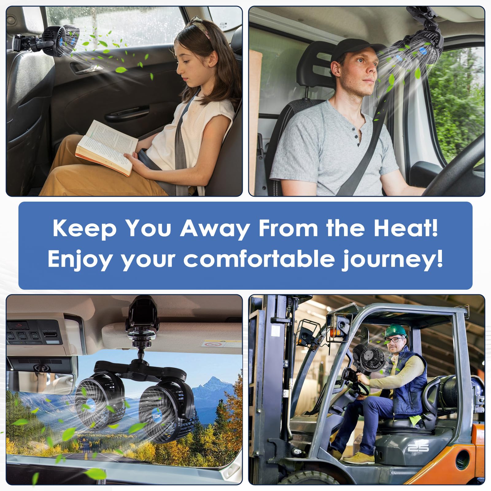 XOOL Clip Car Fan compact design for easy storage