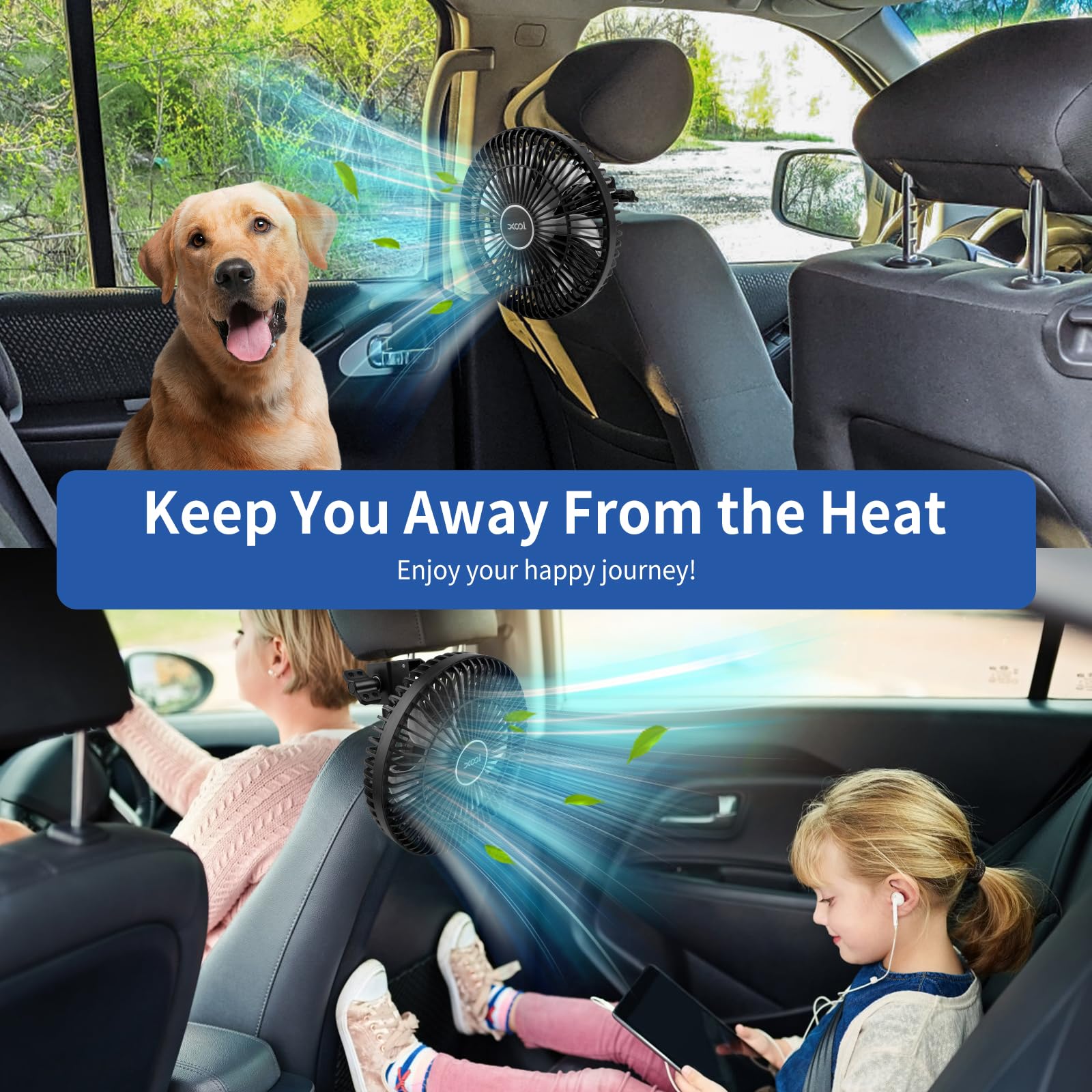 XOOL Clip Car Fan ideal for office desk or home setup.