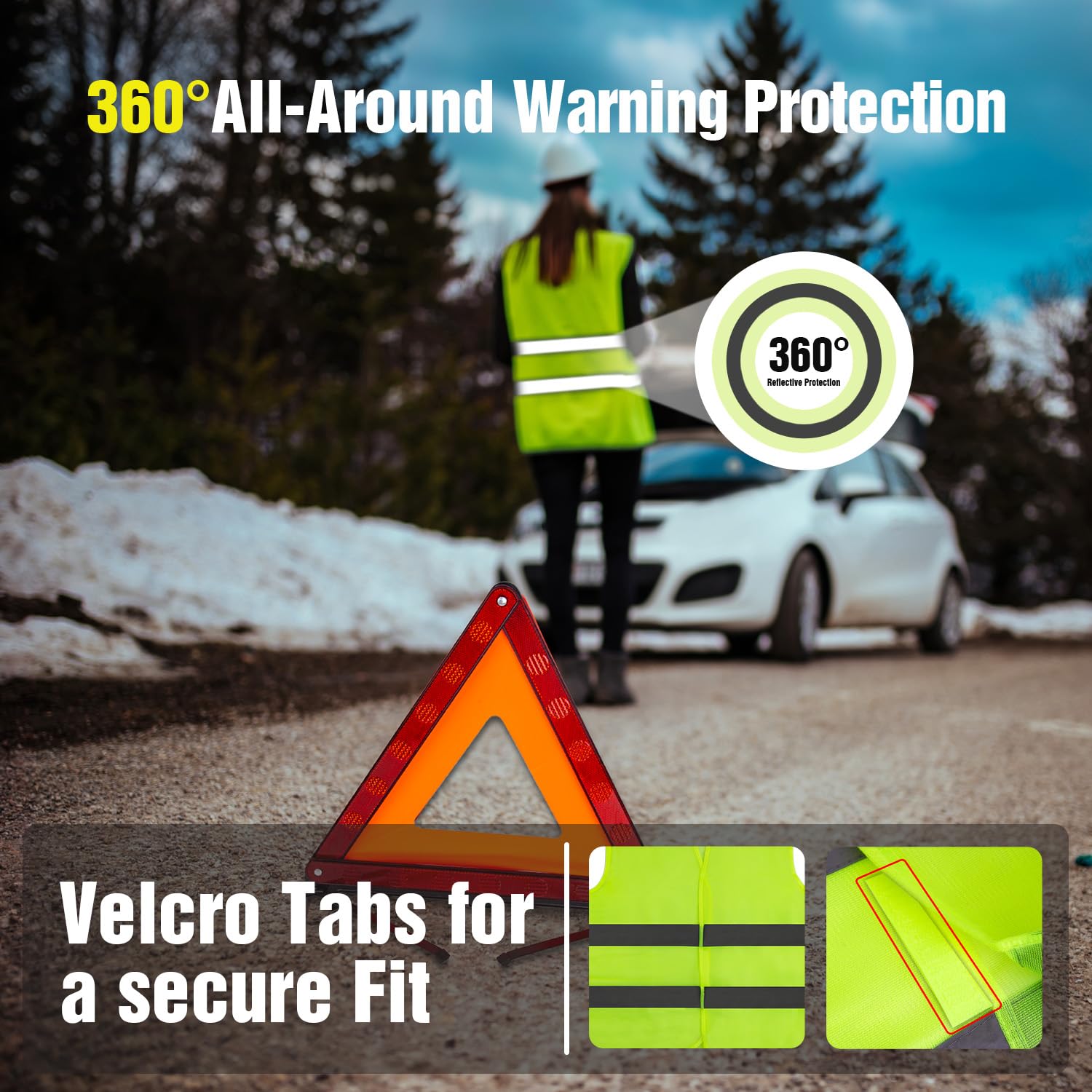 XOOL vest back with reflective strips for approaching drivers