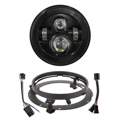 XPCTD 7-inch LED headlight with bracket for touring bikes brightens night rides.