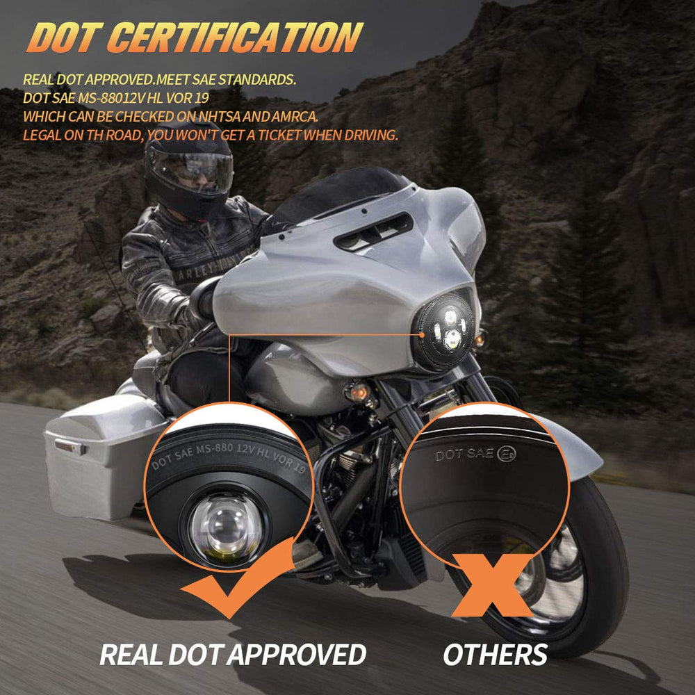 XPCTD headlight with H4-H9 adapter enables quick plug-and-play on Road King and Street Glide.