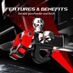 XPE rotatable tow shackle enables flexible recovery and extra safety.