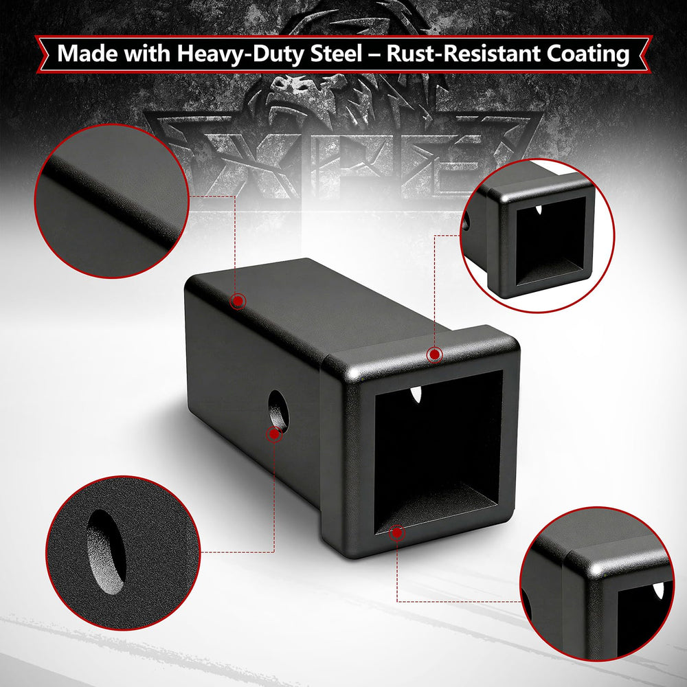 XPE 5/8-inch hitch pin hole pre-drilled for easy installation.