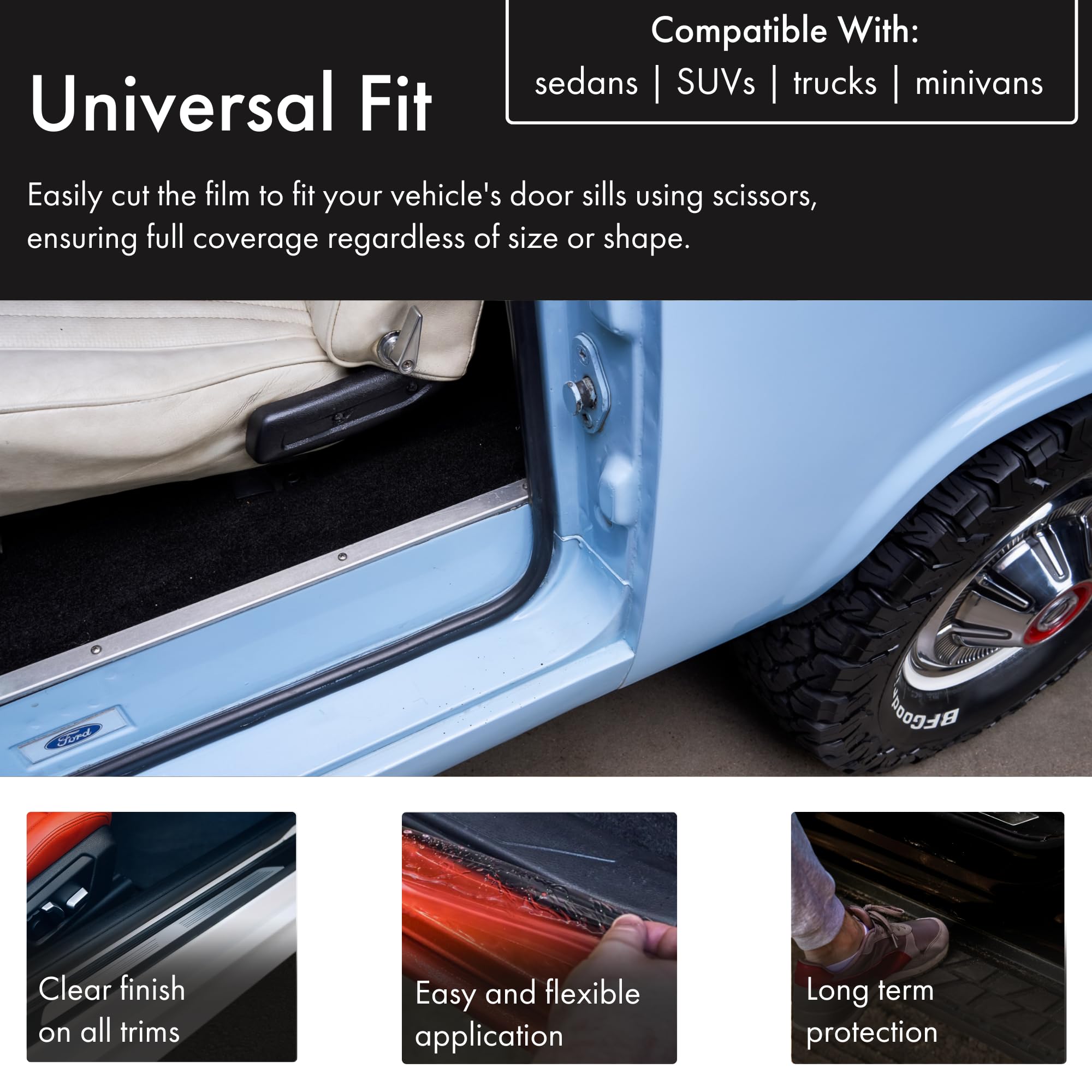 XPEL 8 mil film close-up highlighting durability and gloss on the sill