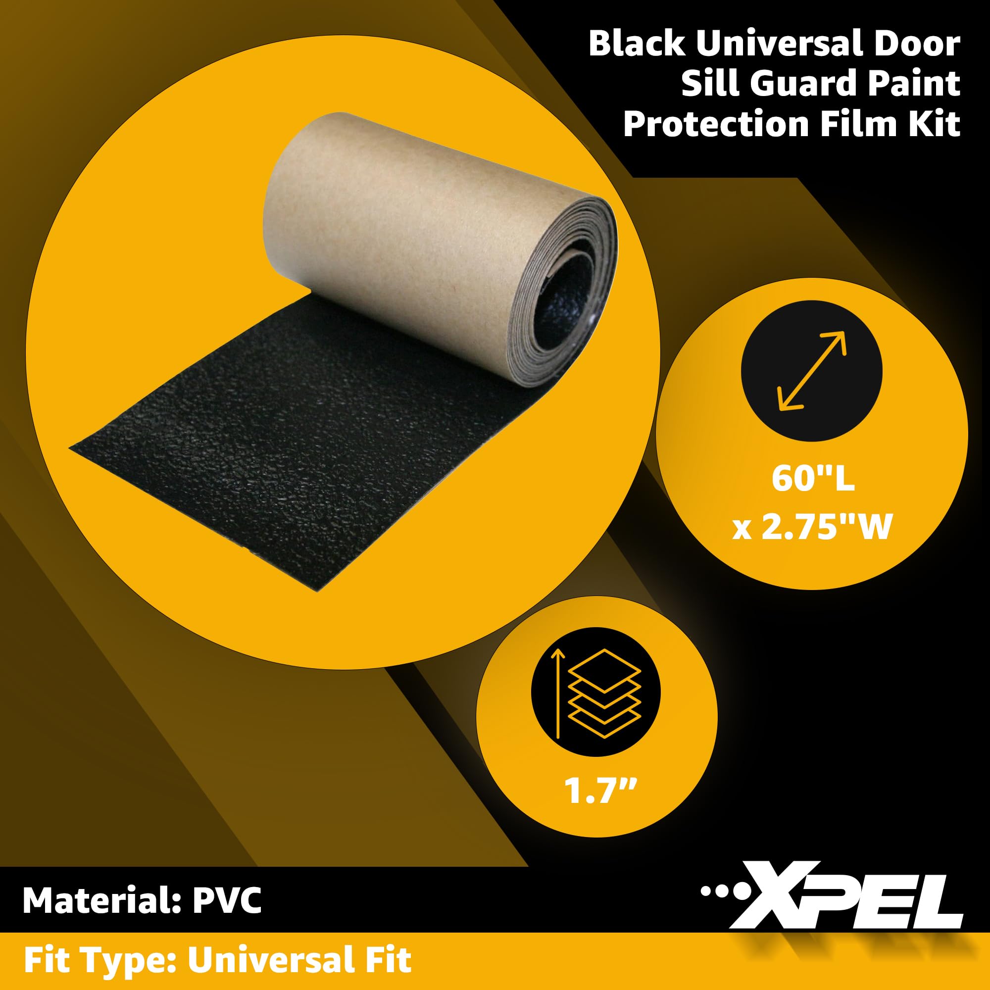 XPEL Black door sill guard side view highlighting edge protection during entry