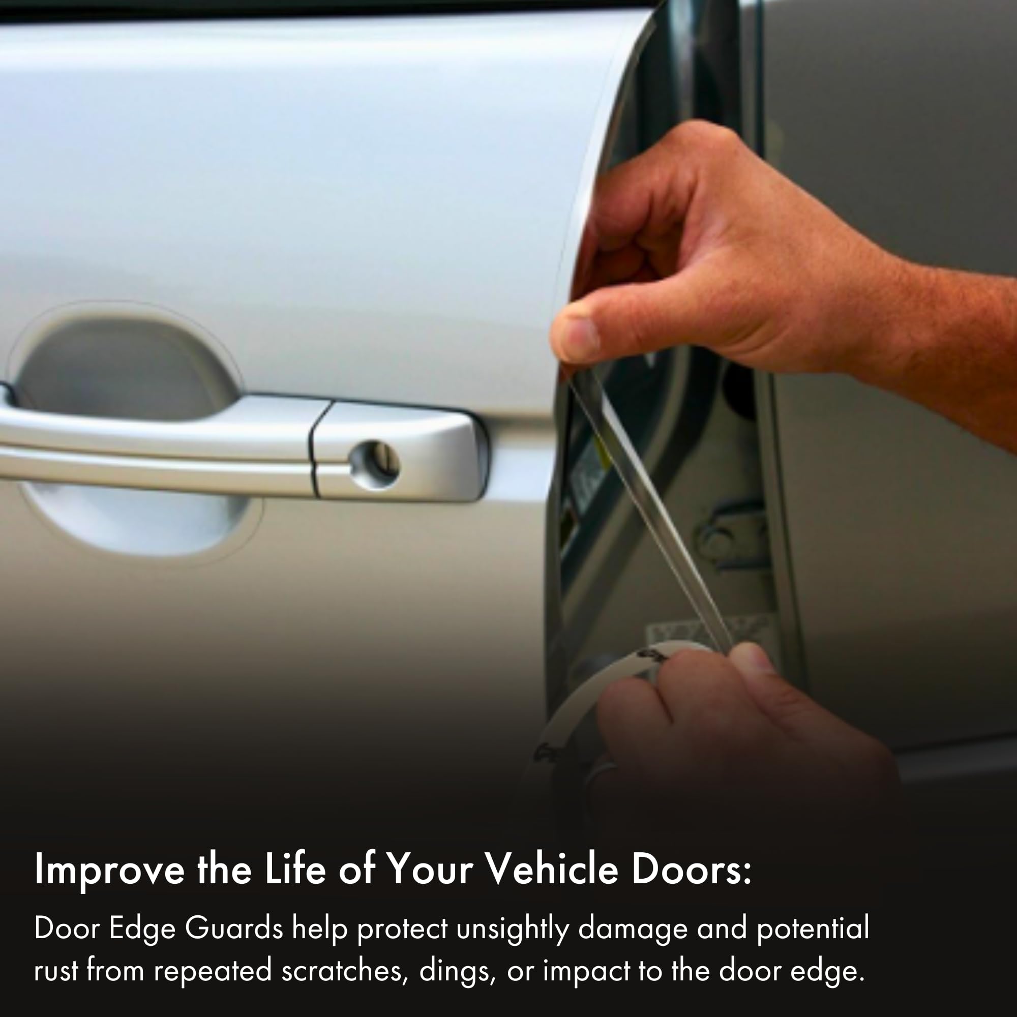 XPEL Door Edge Guard installation shown during a DIY project.