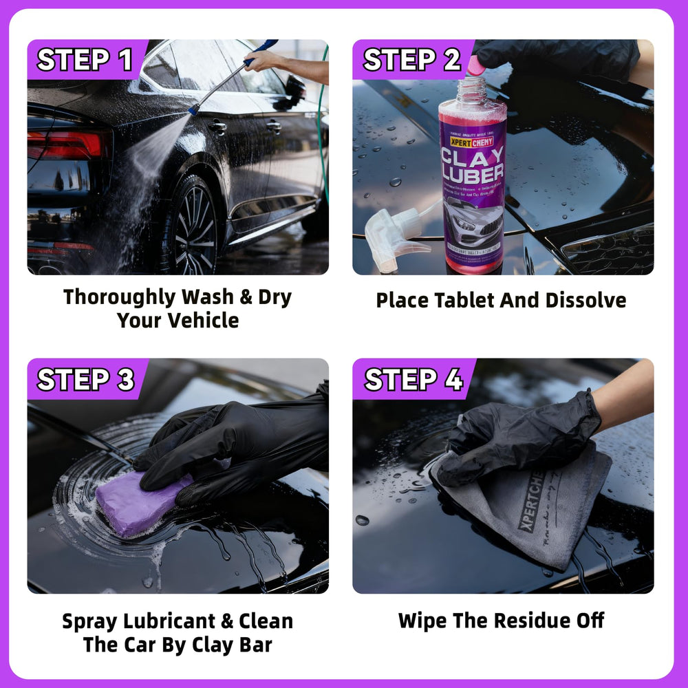 XPERTCHEMY spray bottle with detailing solution for effortless clay lubrication.