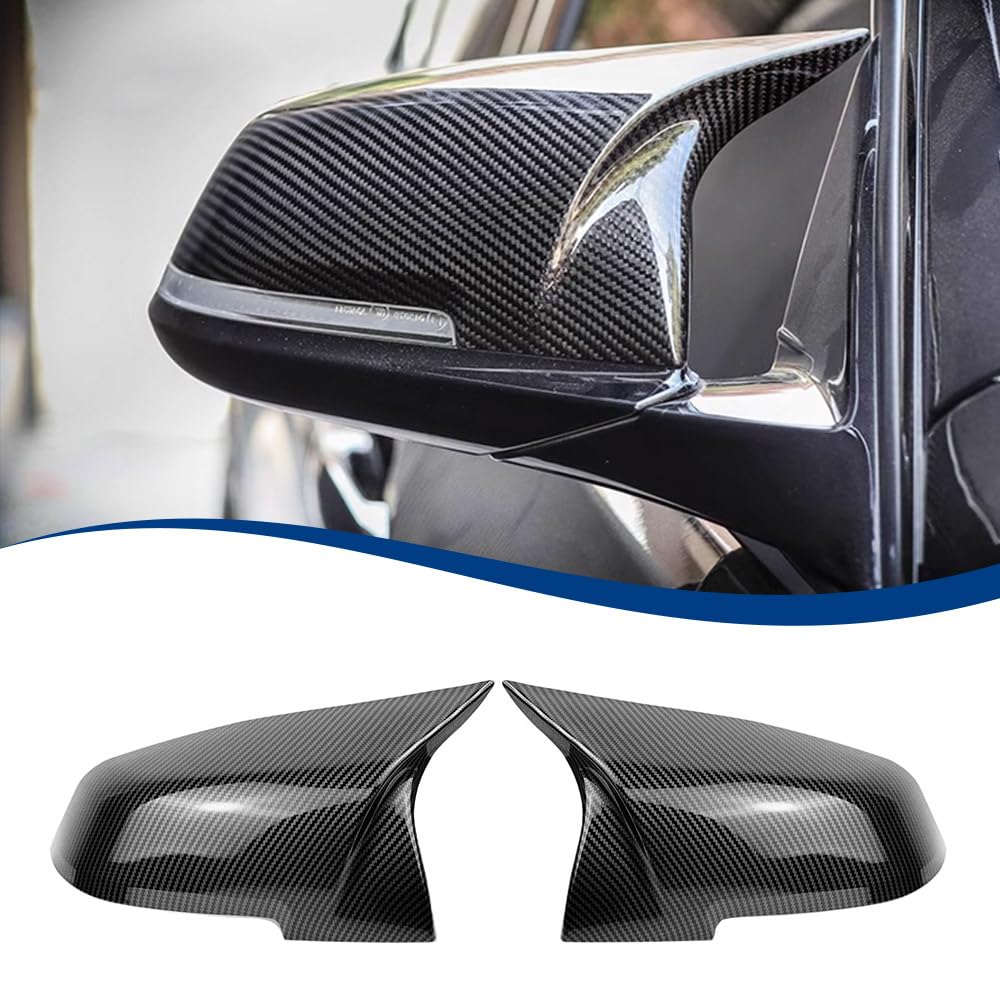 XPHAZZ carbon pattern mirror cover for BMW F30/F31 enhances sporty appearance.