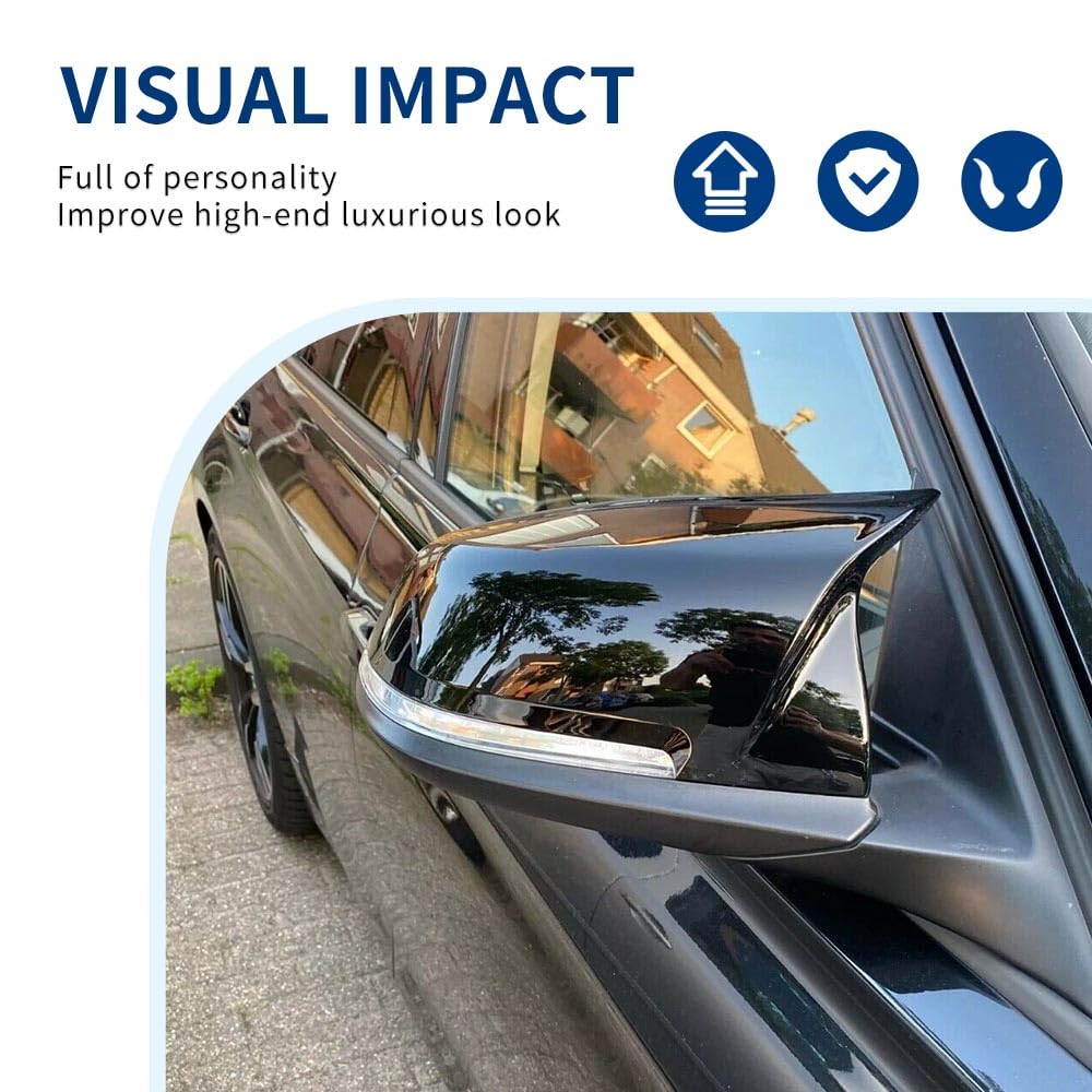 XPHAZZ gloss black side mirror cover for BMW models offers cohesive, factory-like look.