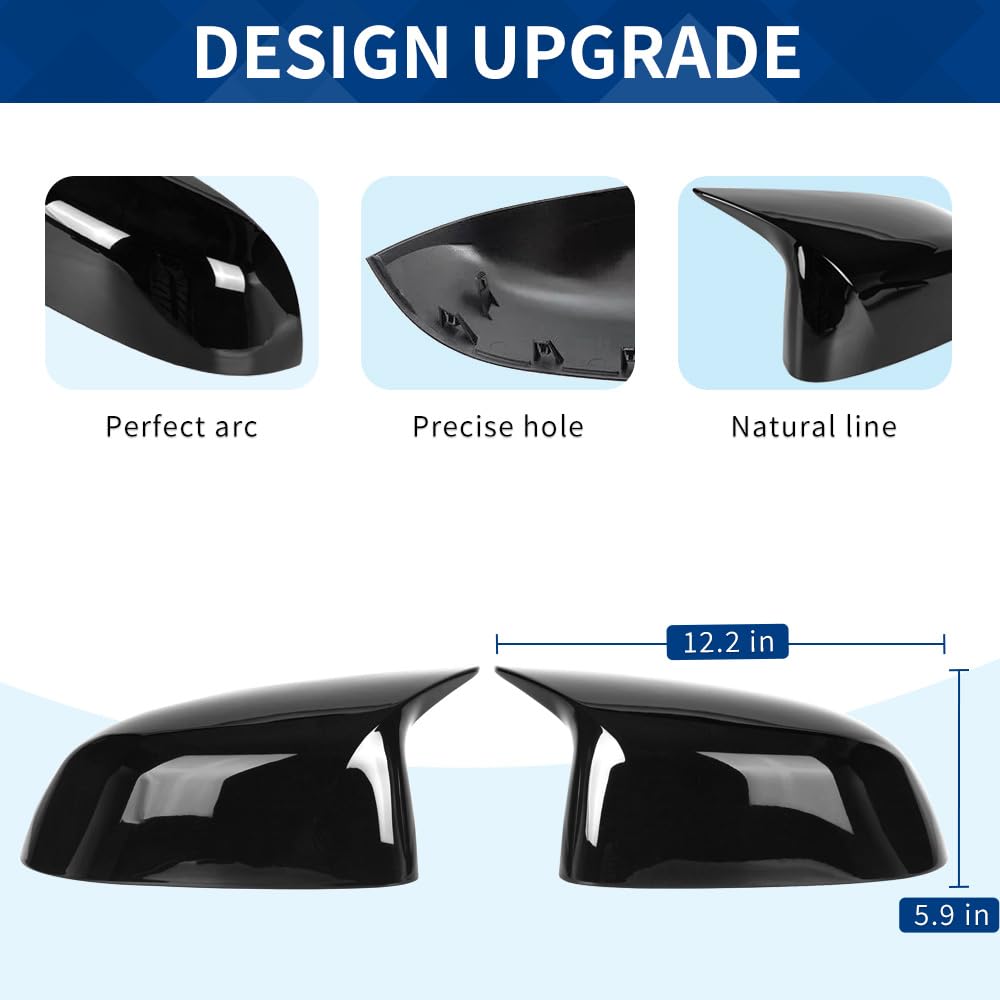 XPHAZZ ABS mirror cap in gloss black, M-style upgrade.