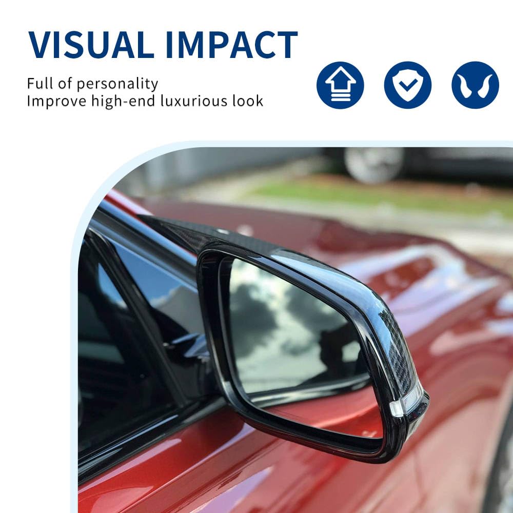 XPHAZZ glossy carbon finish mirror cover adds premium sport vibe.