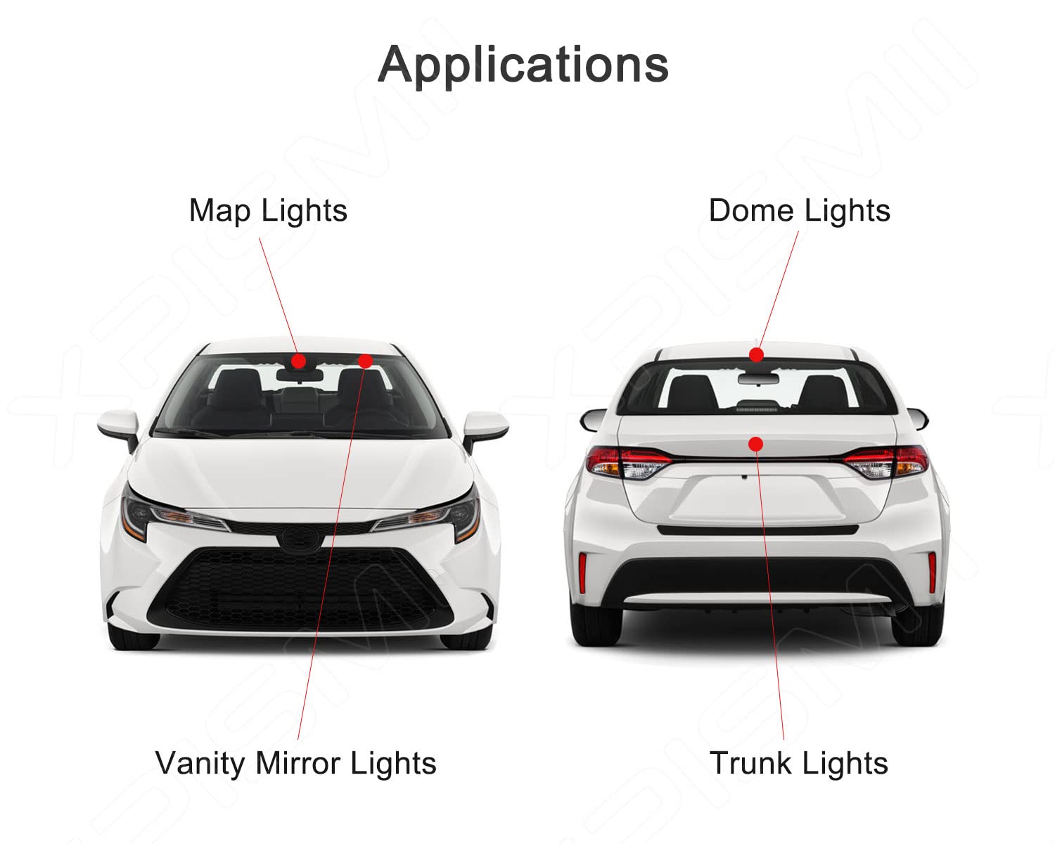 Xpismii Accord map light LED bulbs provide crisp reading light