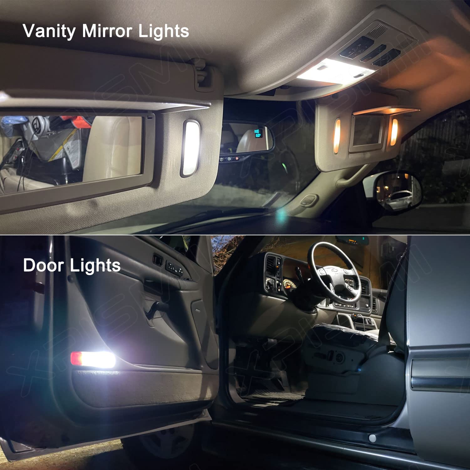 Xpismii side mirror puddle lights enhance exterior visibility at night