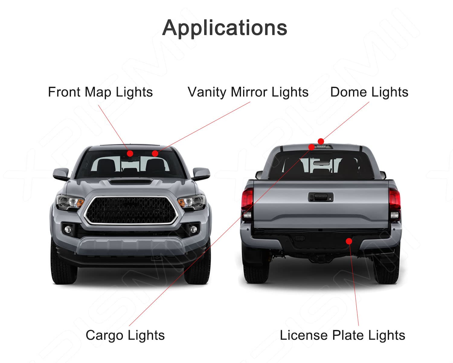 Xpismii vanity mirror LED lights for Silverado/Sierra, crisp illumination for grooming