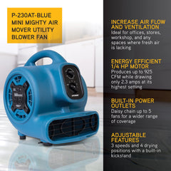 XPOWER P-230AT side panel shows durable housing for heavy-duty drying tasks.