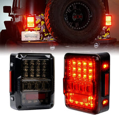 Xprite 4D smoked LED tail light for Jeep JK with smoked lens improves rear visibility