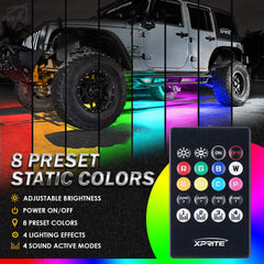 Xprite 8-color RGB LEDs deliver even, vivid vehicle illumination