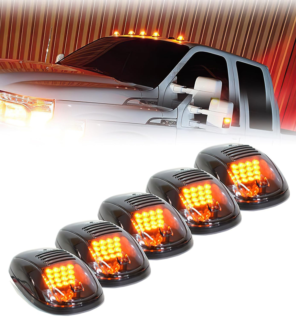 Xprite black smoked lens cab light with 16 LEDs boosts night visibility