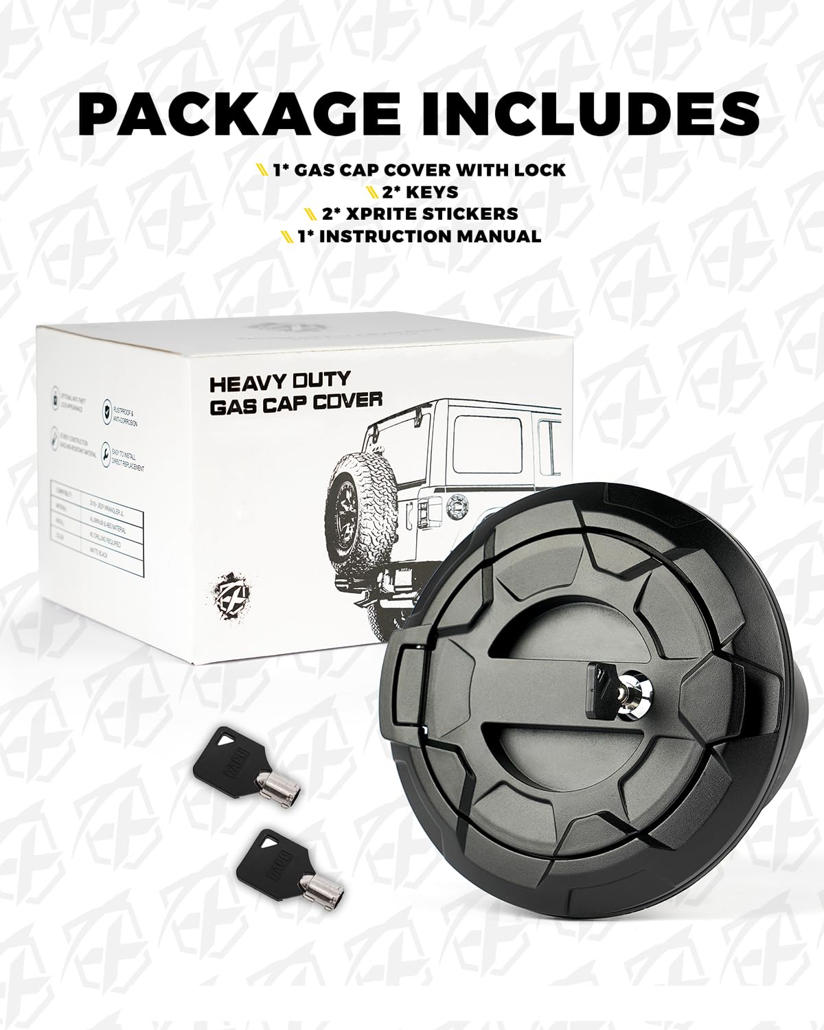 Xprite locking gas cap cover durable ABS construction for rugged use