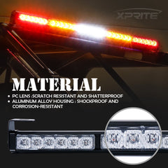 Xprite rear-chase-bar with multi-pattern strobe for trail signaling