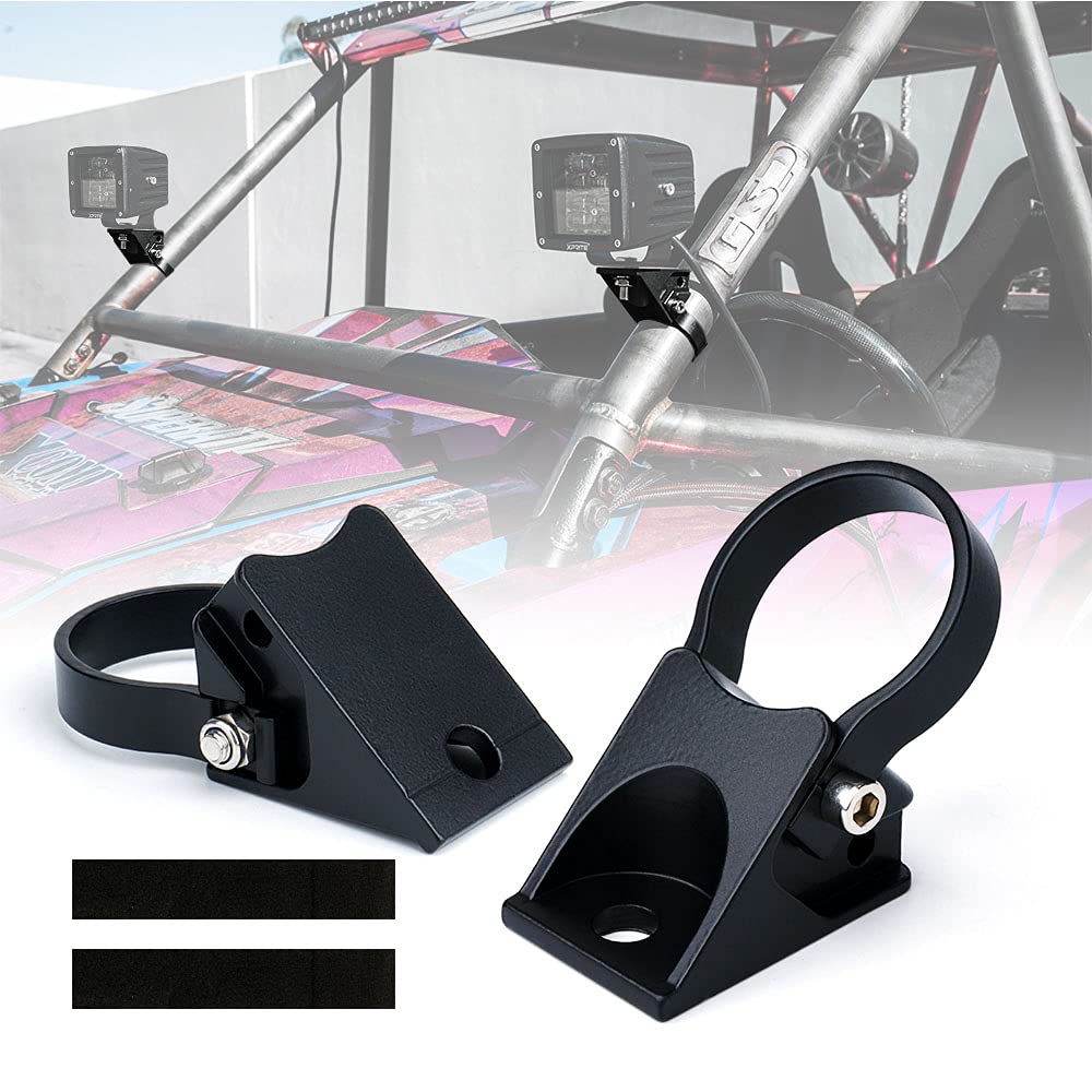 Xprite roll bar bracket angled mount secures light bar on off-road roll bars.