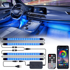 Xprite upgraded 144LED RGB interior light strip pack for bright cabin ambiance