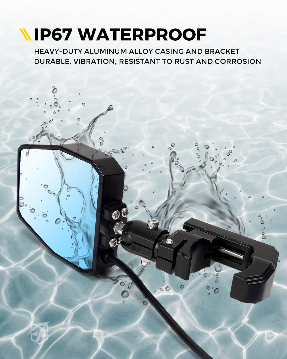 Xprite UTV mirror compatibility with Polaris, Can-Am, Yamaha and more.